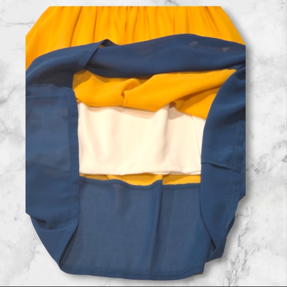 Eunishop Sleeveless Orange Yellow Blue Vacation Dress Size Medium (M) A120 - Picture 3 of 6